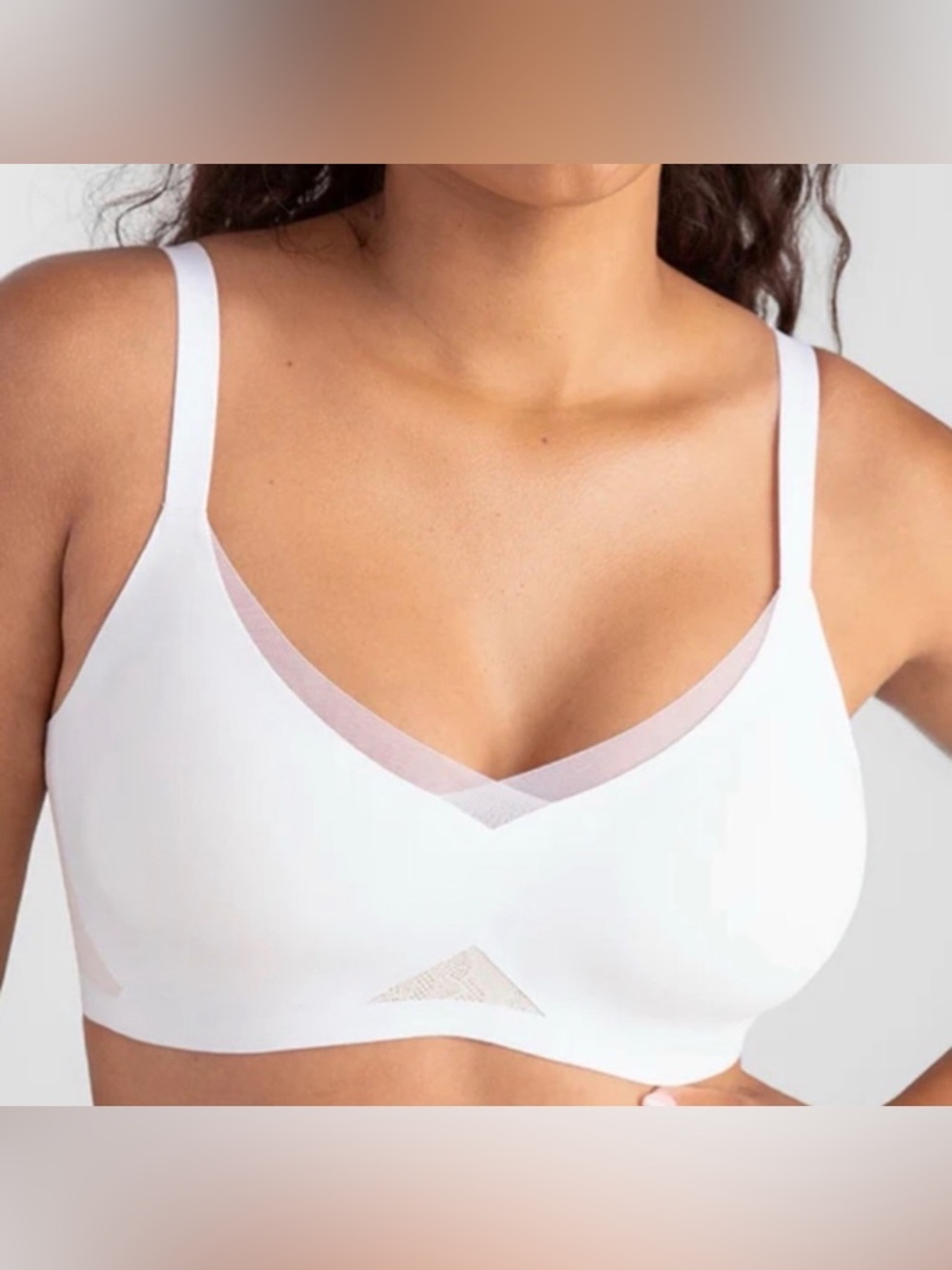 NWT Honeylove Liftwear Crossover Bra Size 1X 40 CD White Lace Mesh Wire Free